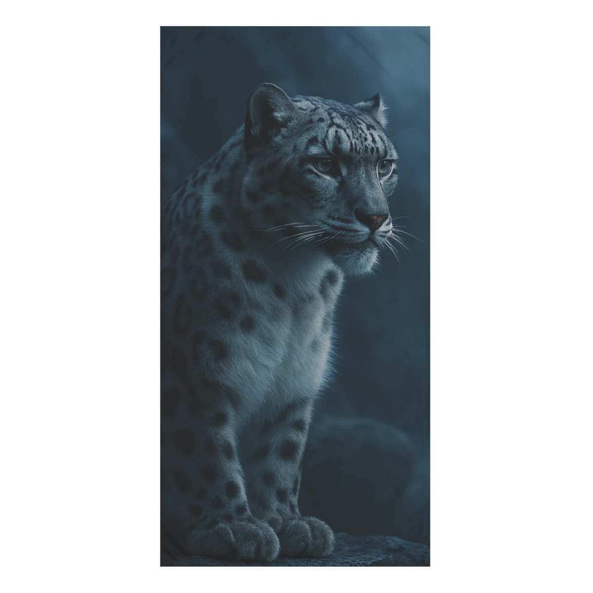 Moonlit Phantom Snow Leopard stylish beach towels
