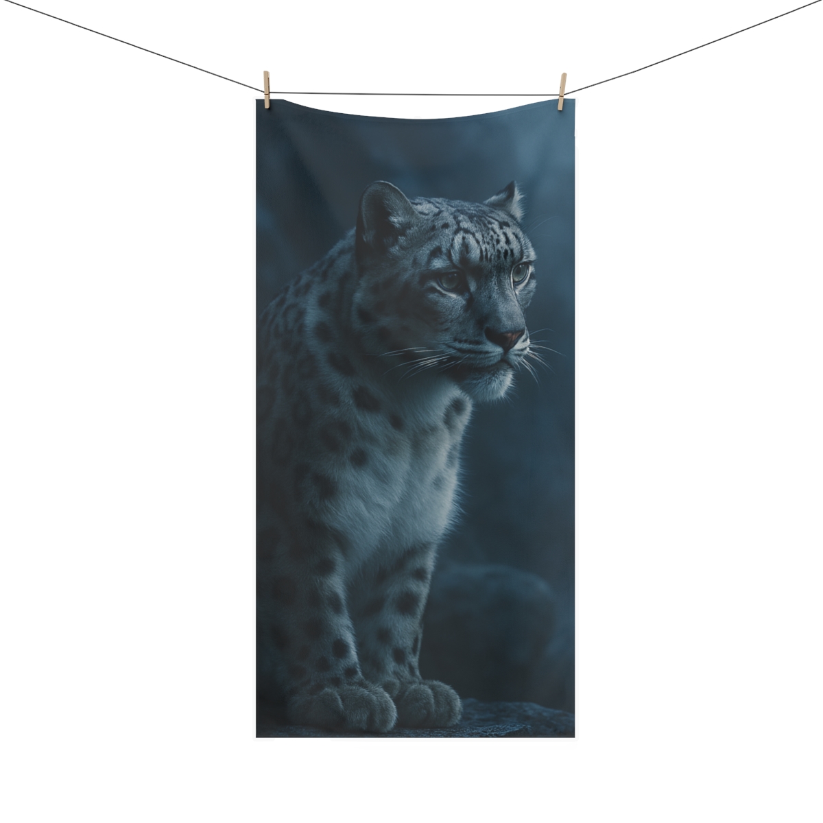 Moonlit Phantom Snow Leopard stylish beach towels
