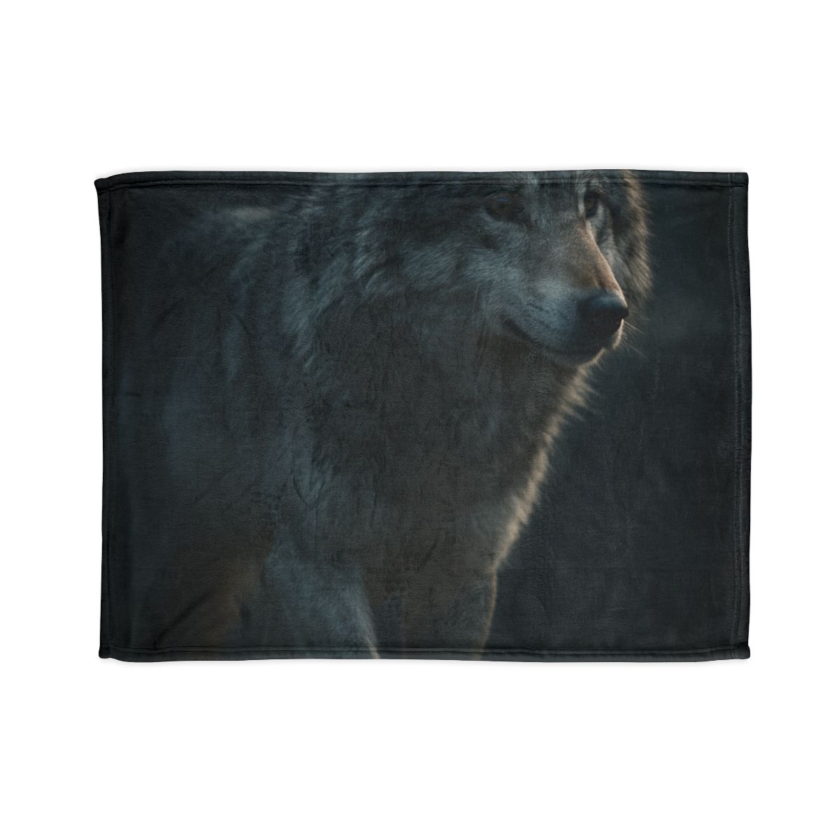Moonlit Sentinel Gray Wolf soft fleece blankets