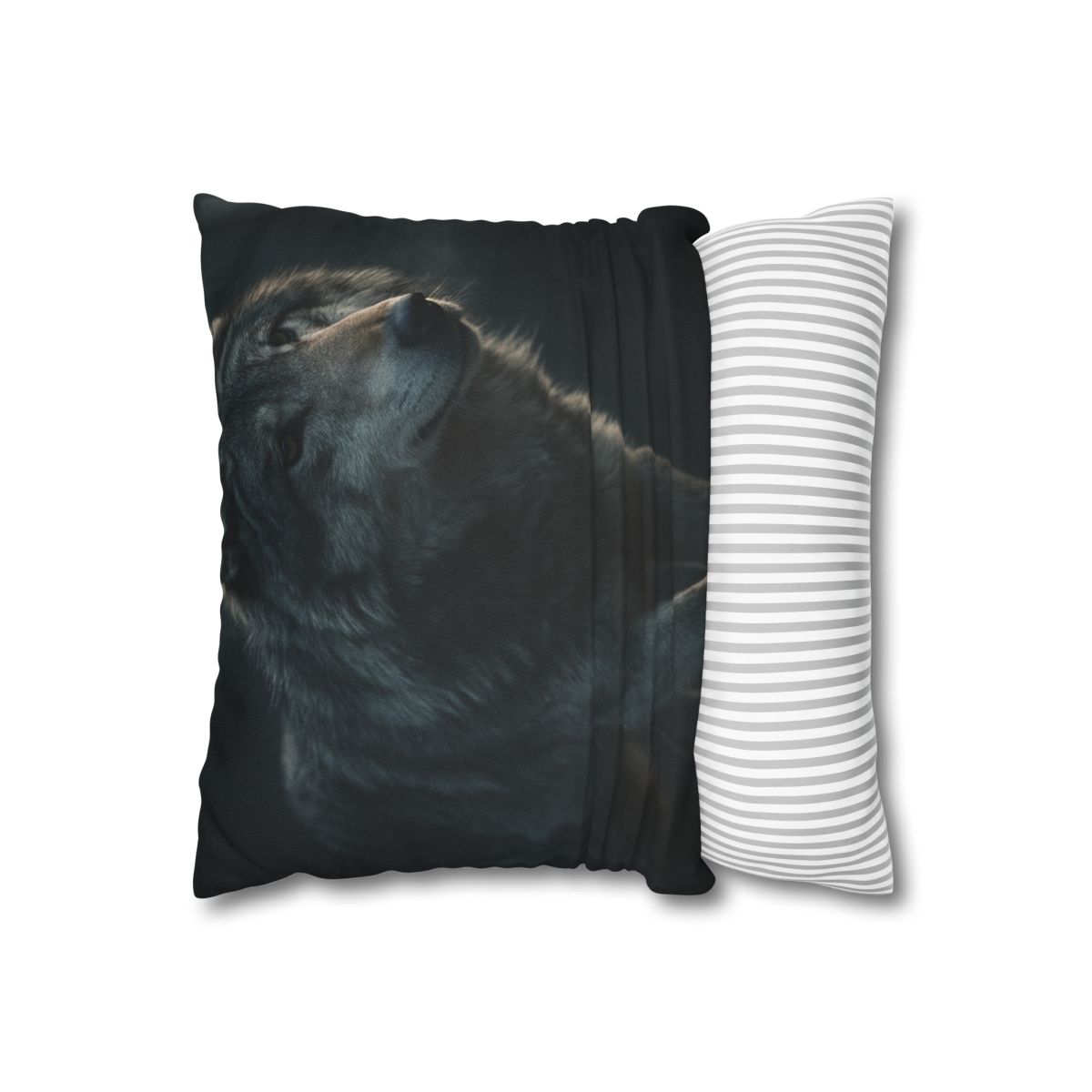 Moonlit Sentinel Gray Wolf personalized pillow covers