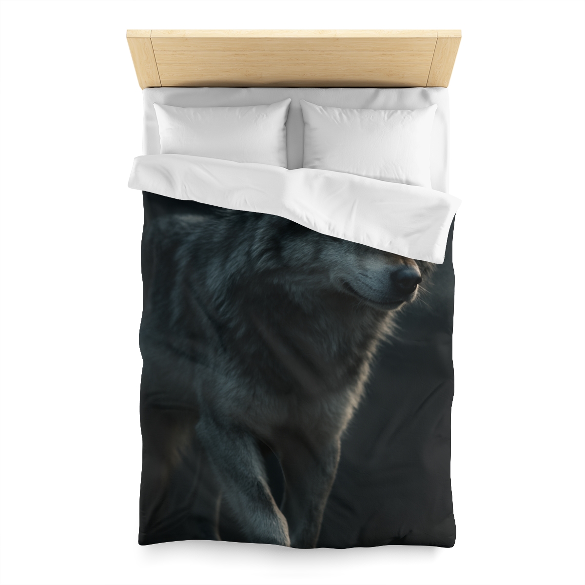 Moonlit Sentinel Gray Wolf trendy bedroom duvets