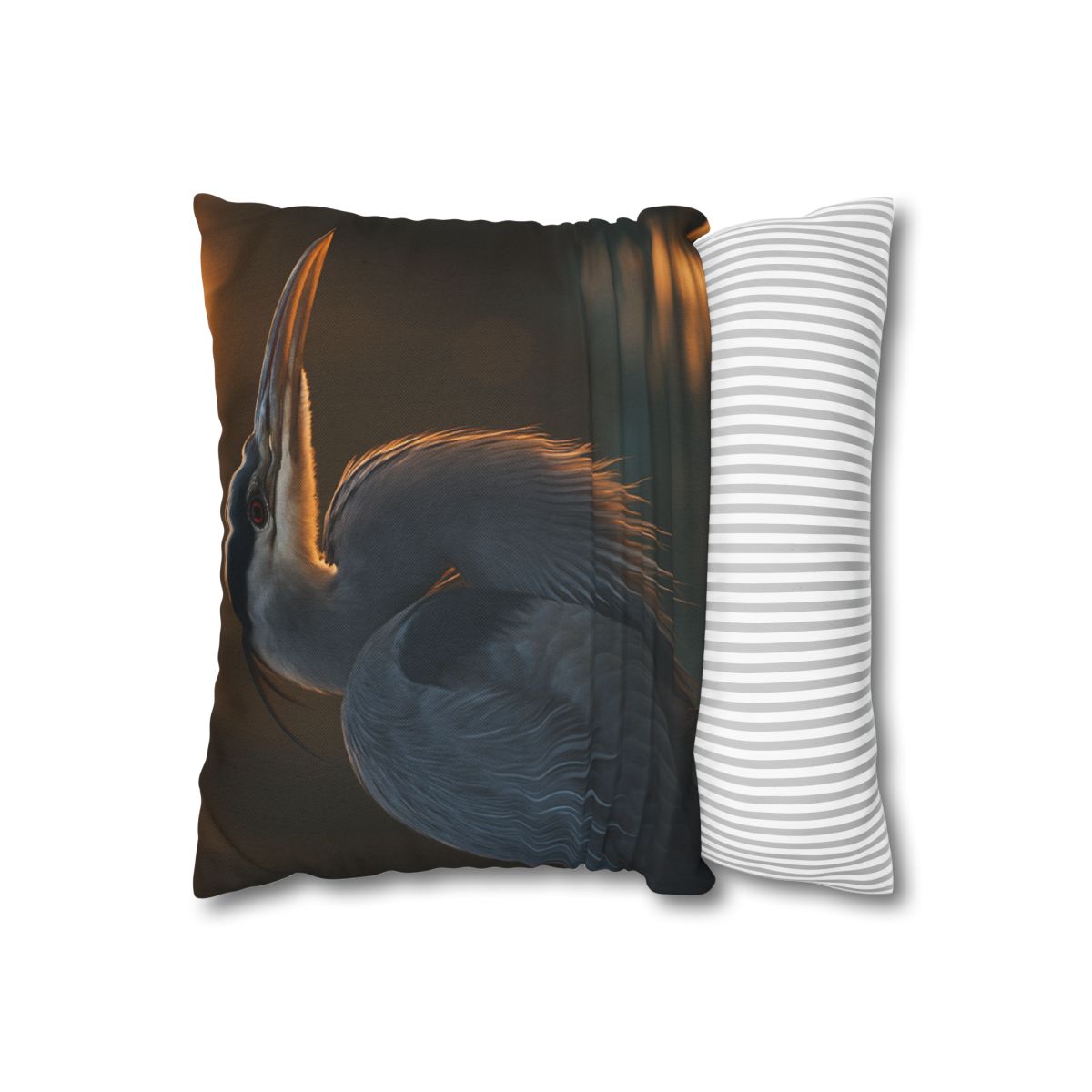 Moonlit Sentinel Great Blue Heron stylish decorative pillowcases