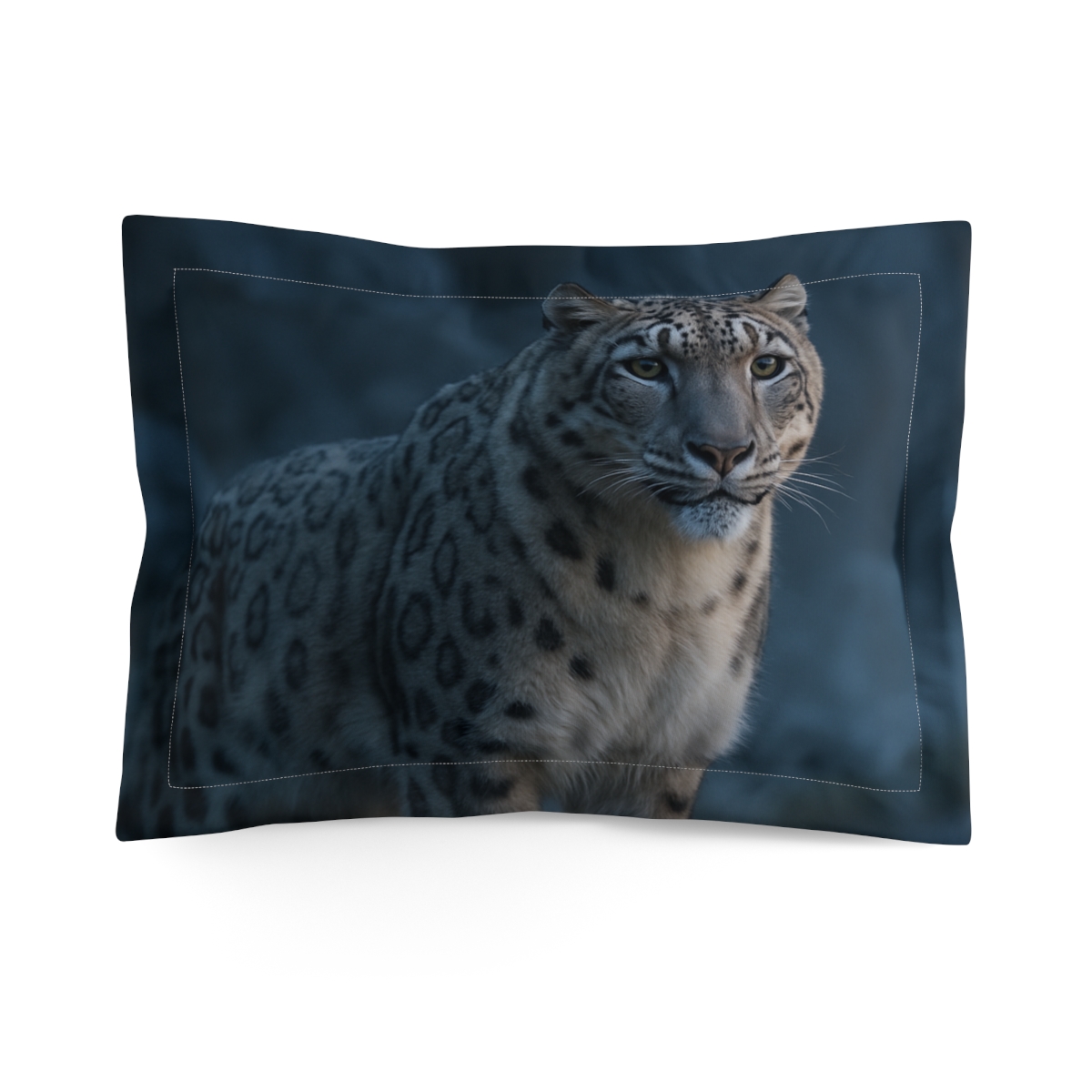 Moonlit Stalker Snow Leopard custom pillows