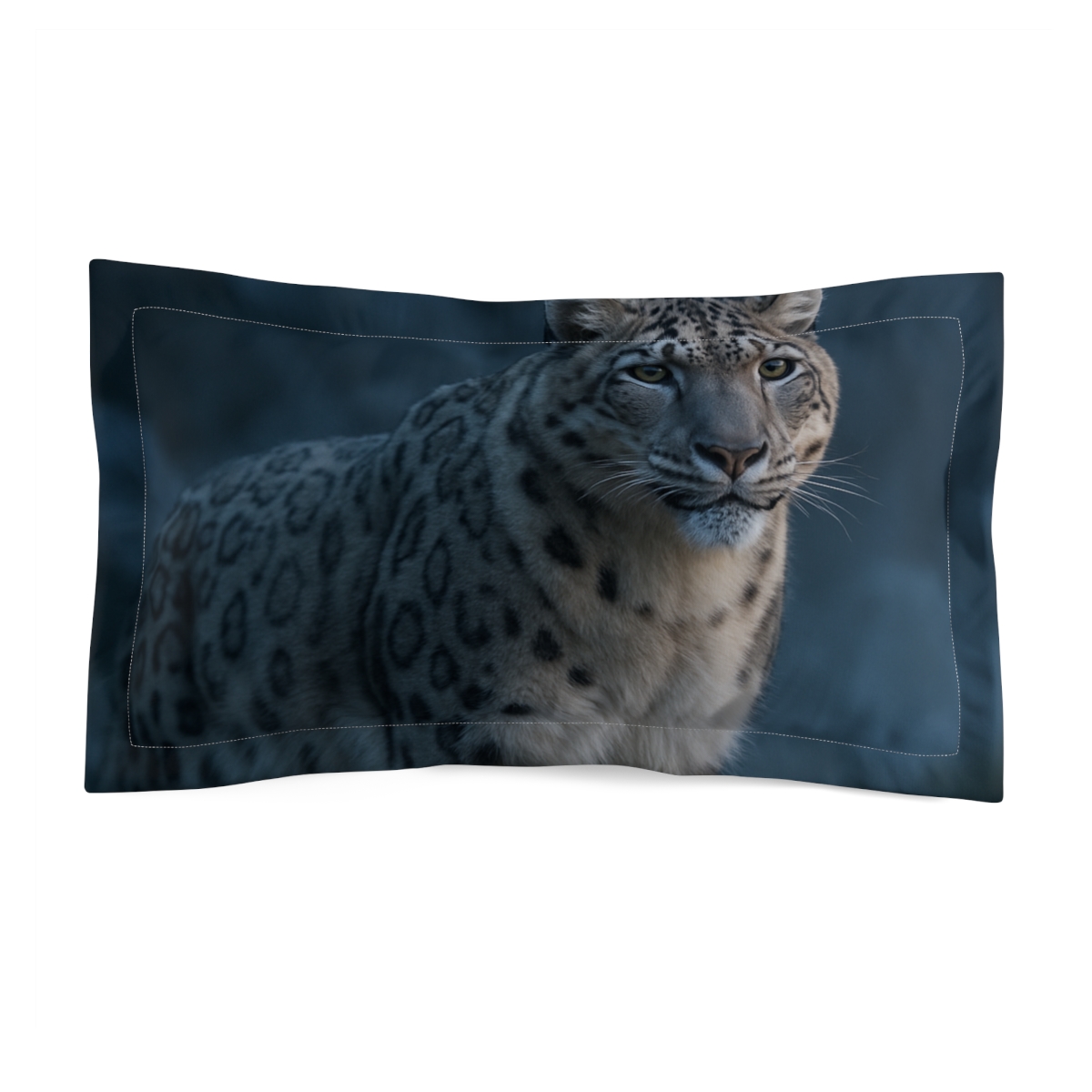 Moonlit Stalker Snow Leopard custom pillows