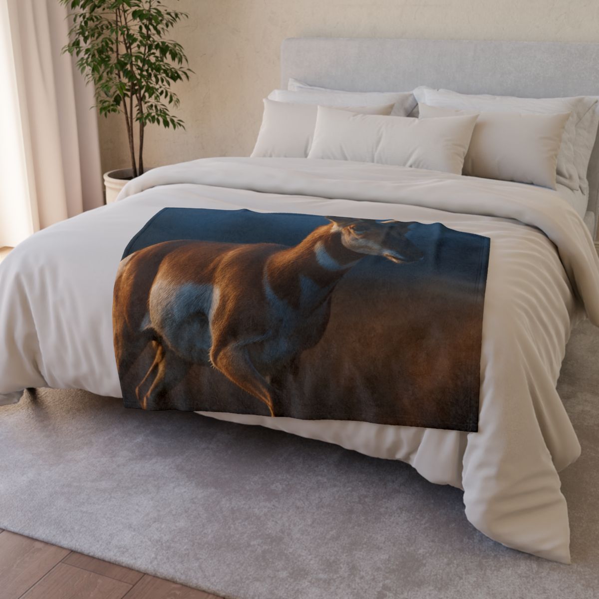 Moonlit Stride Pronghorn trendy patterned blankets