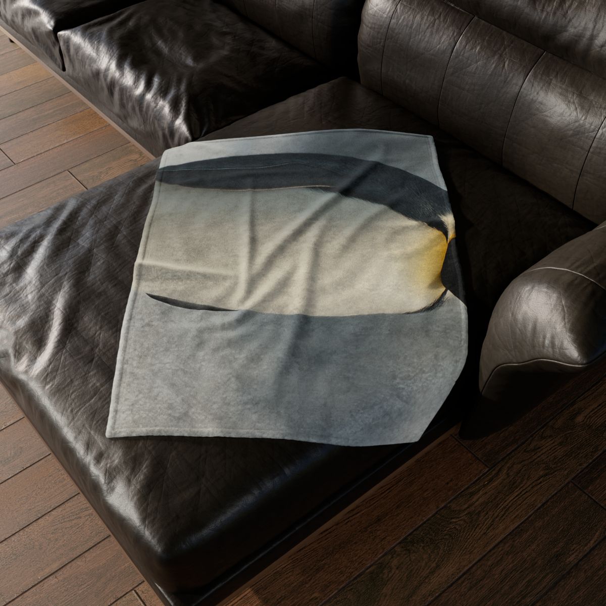 Moonlit Vigil Emperor Penguin personalized cozy blankets