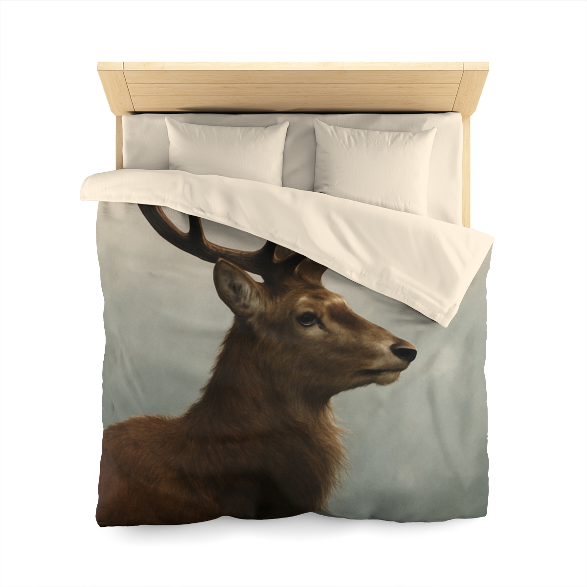 Morning Mist Red Deer Stag designer printed duvets