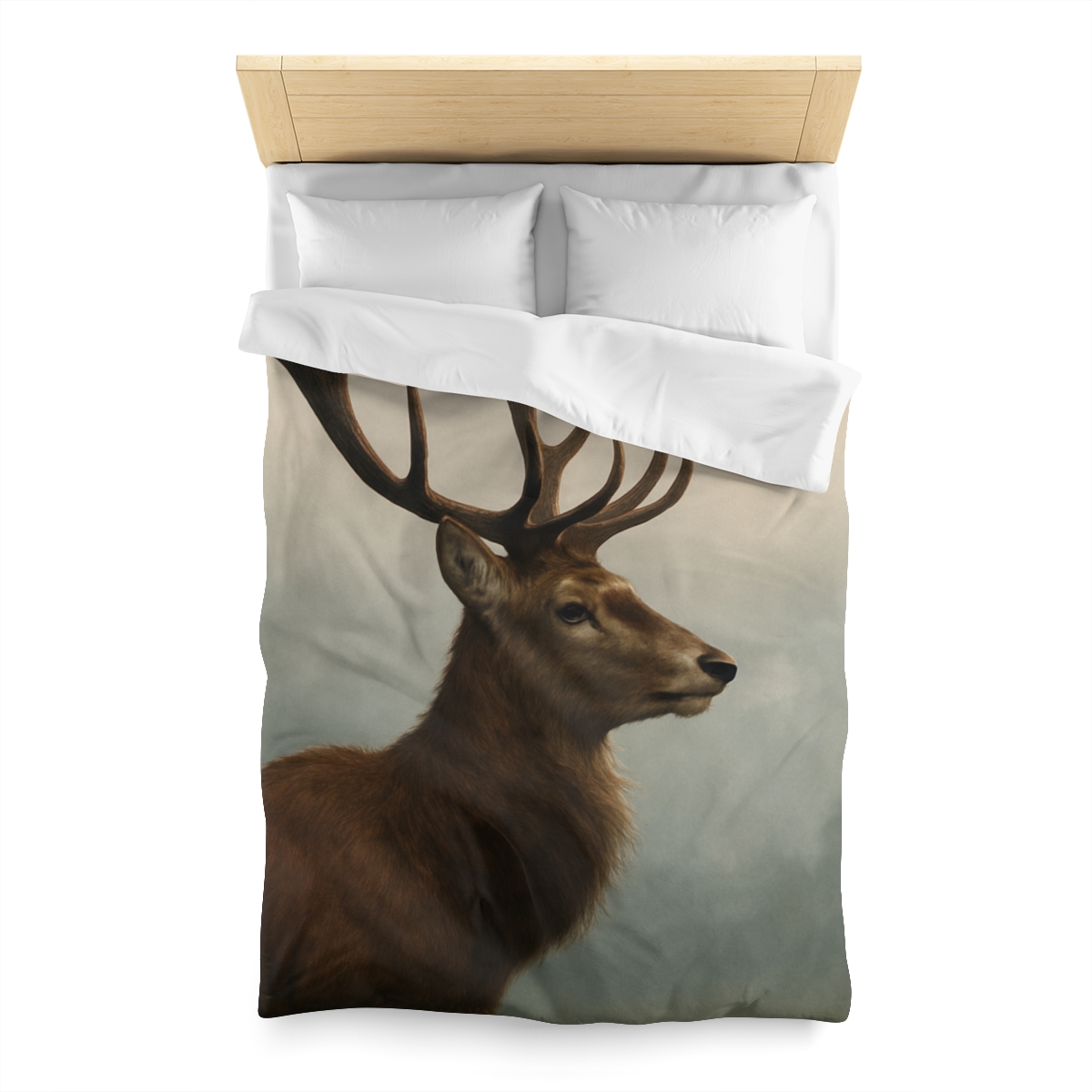 Morning Mist Red Deer Stag designer printed duvets