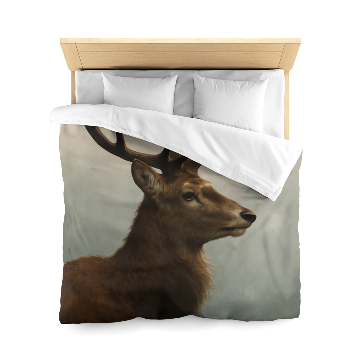 Morning Mist Red Deer Stag designer printed duvets