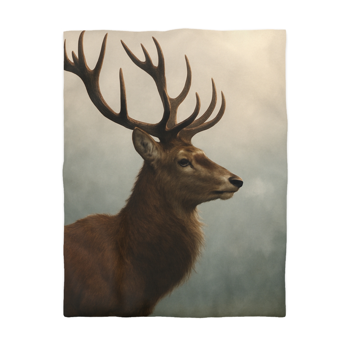 Morning Mist Red Deer Stag designer printed duvets
