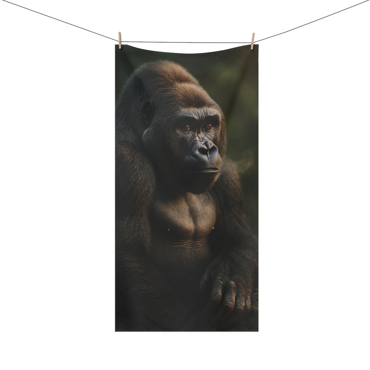 Moss Crown Mountain Gorilla personalized bath towels