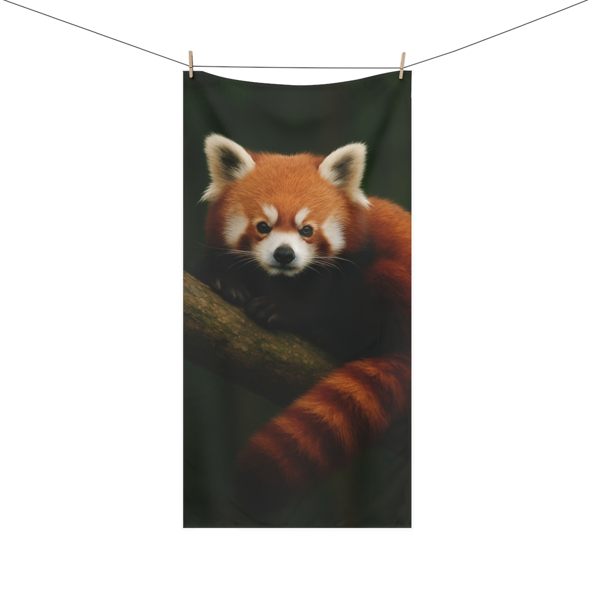 Moss Quiet Red Panda personalized bath towels