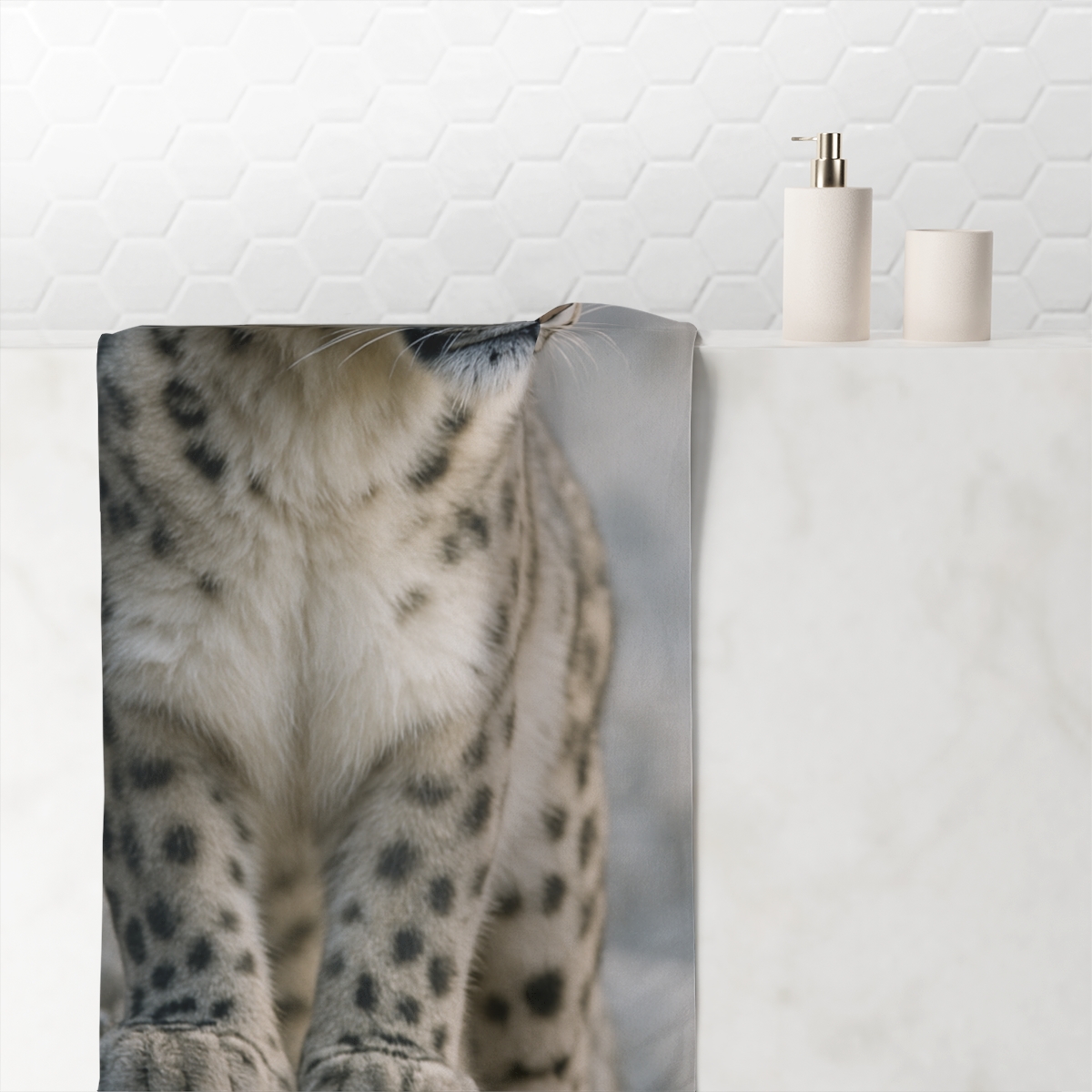 Mountain Ghost Snow Leopard stylish beach towels