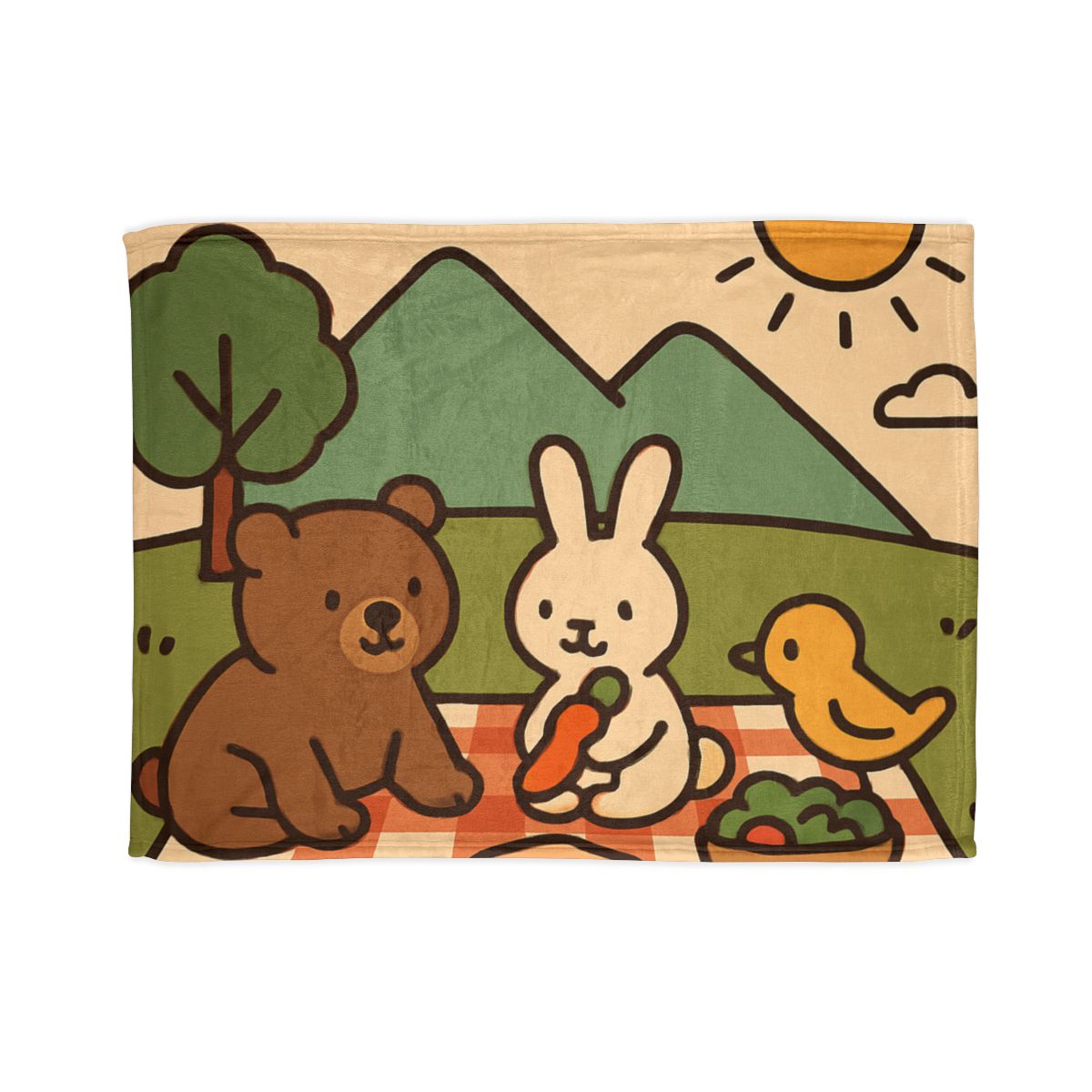Mountain Picnic Pals trendy patterned blankets
