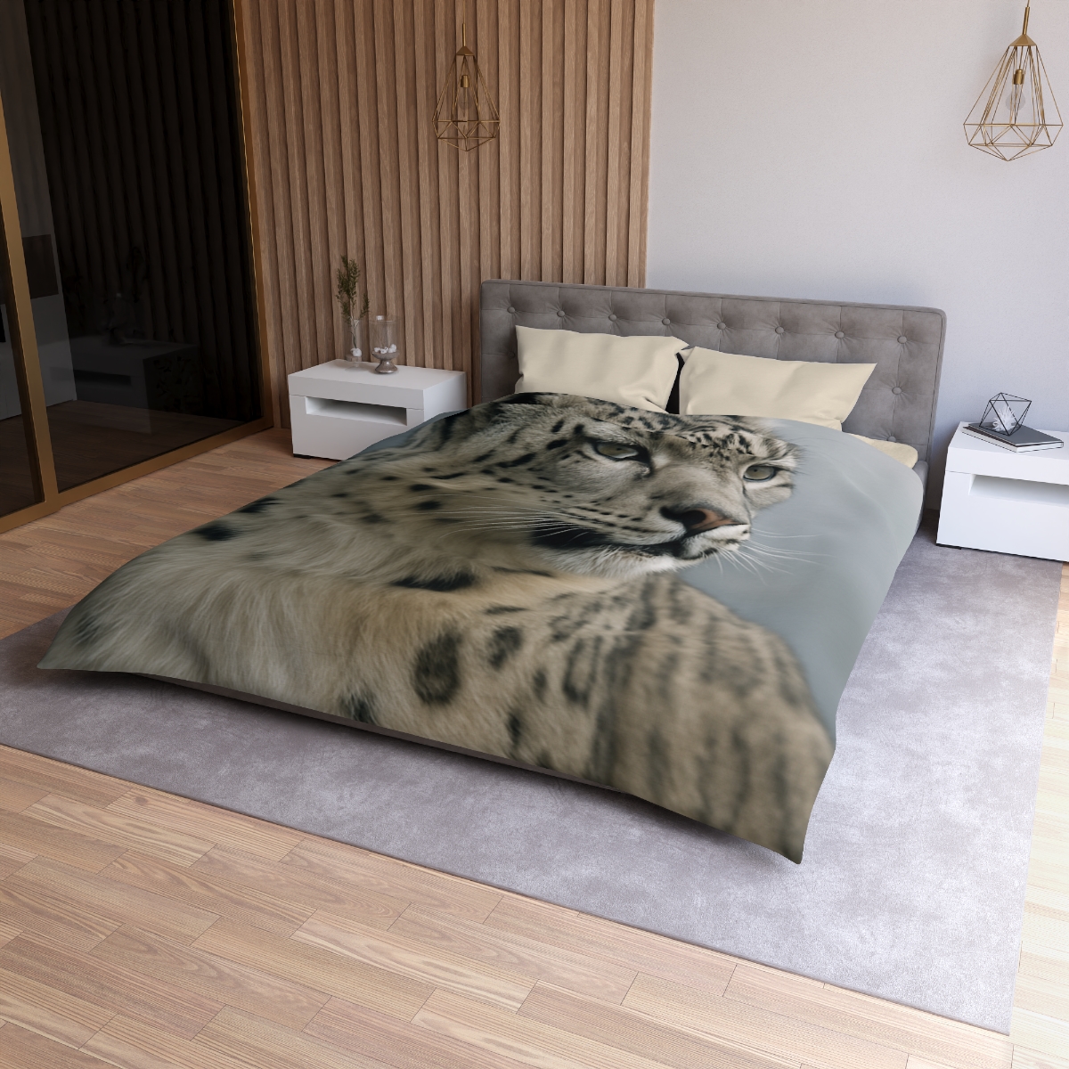 Mountain Whisper Snow Leopard warm winter duvets