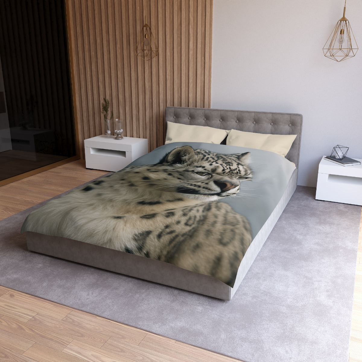 Mountain Whisper Snow Leopard warm winter duvets