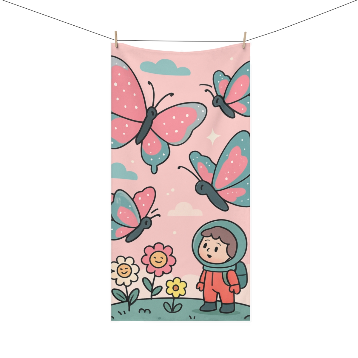 Nebula Butterfly Garden designer printed towels