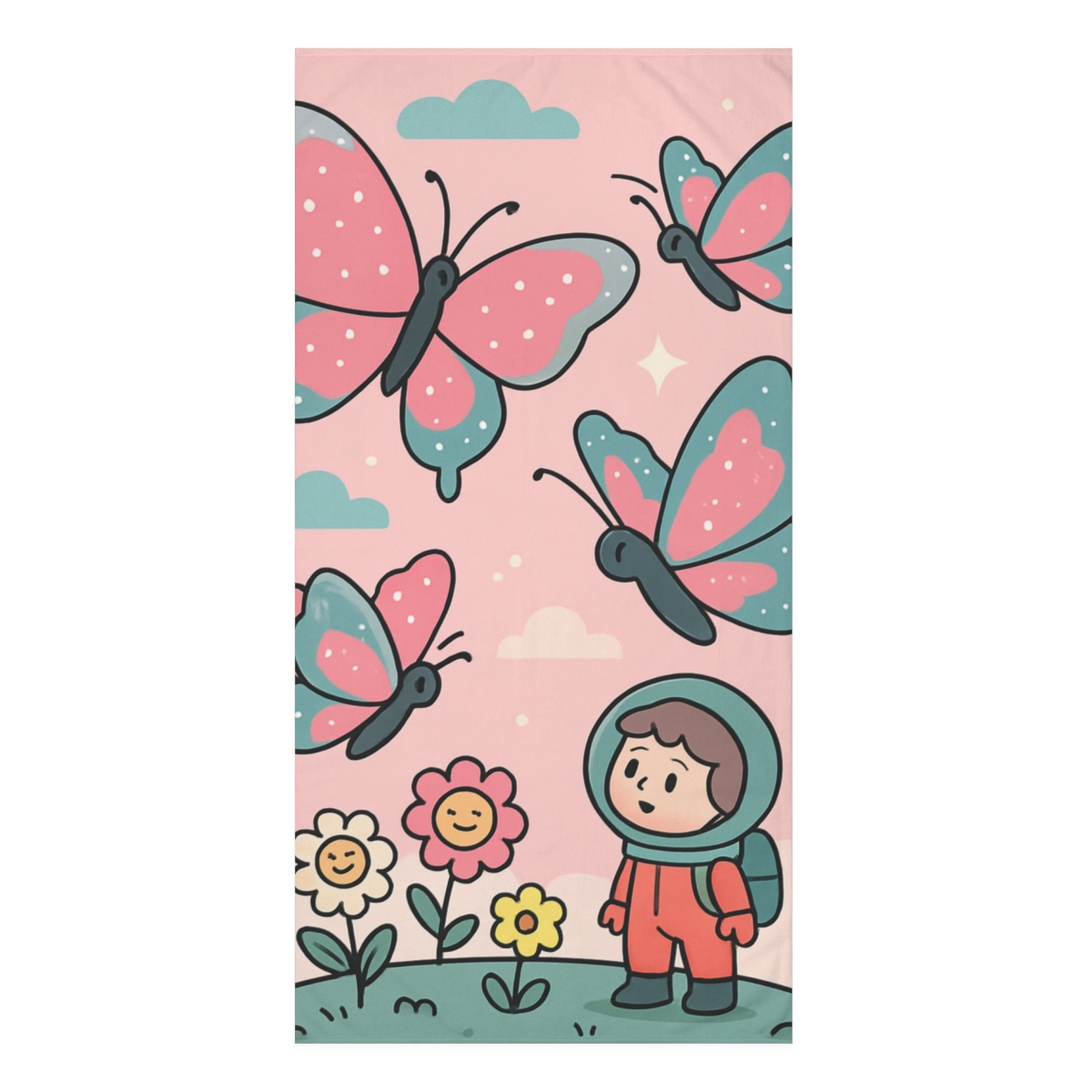Nebula Butterfly Garden designer printed towels