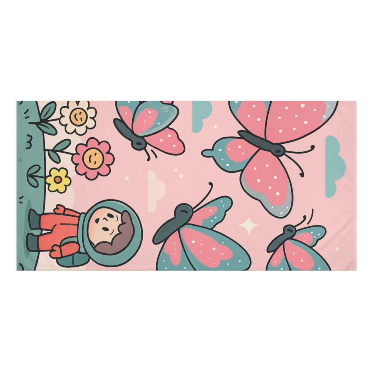 Nebula Butterfly Garden designer printed towels