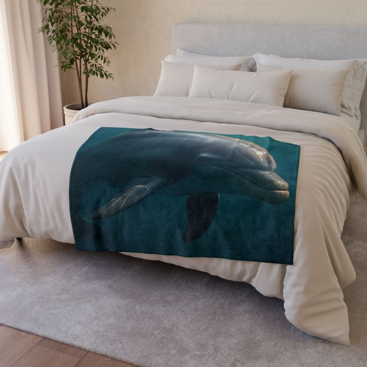 Nebula Drift Bottlenose Dolphin soft fleece blankets