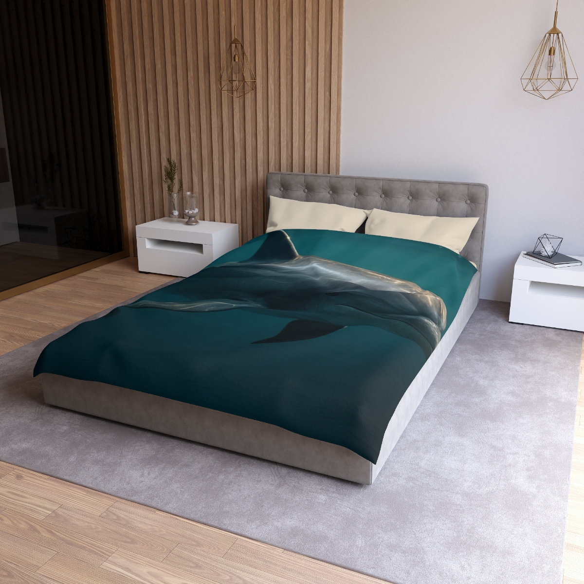 Nebula Drift Bottlenose Dolphin soft comforter duvets