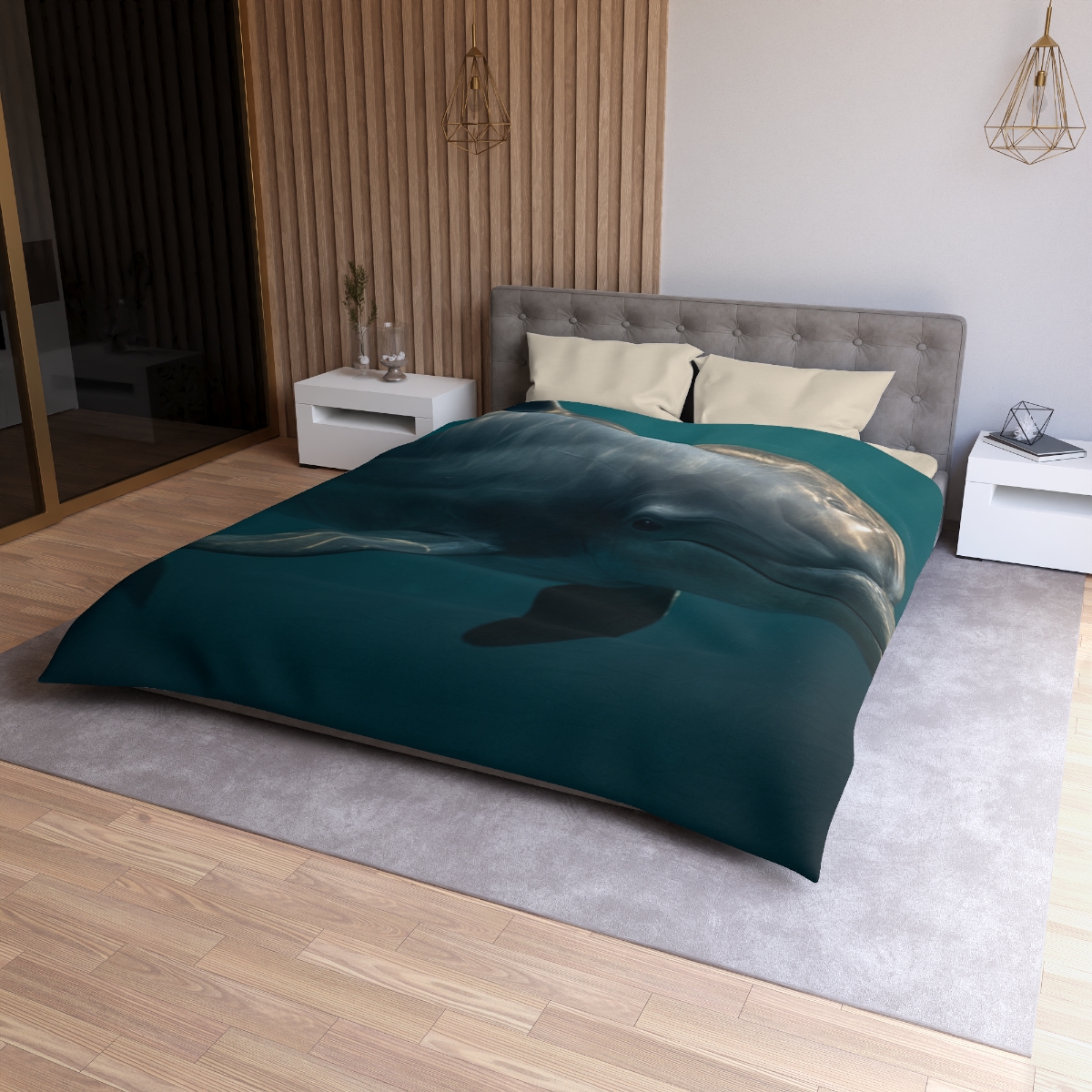 Nebula Drift Bottlenose Dolphin soft comforter duvets