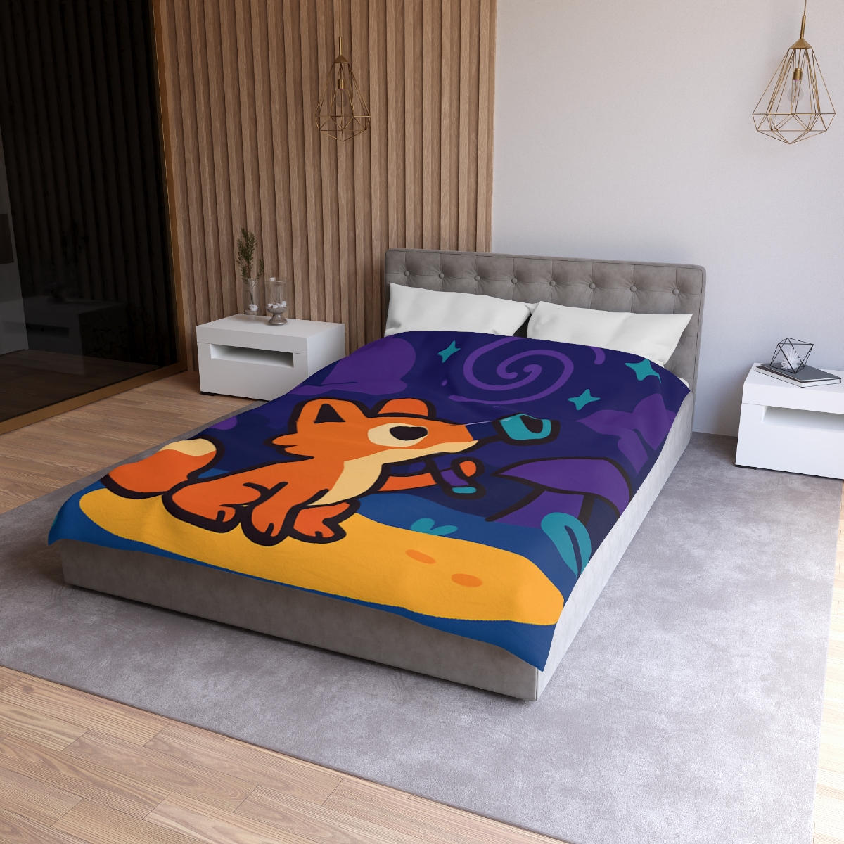 Nebula Forest Fox designer printed duvets