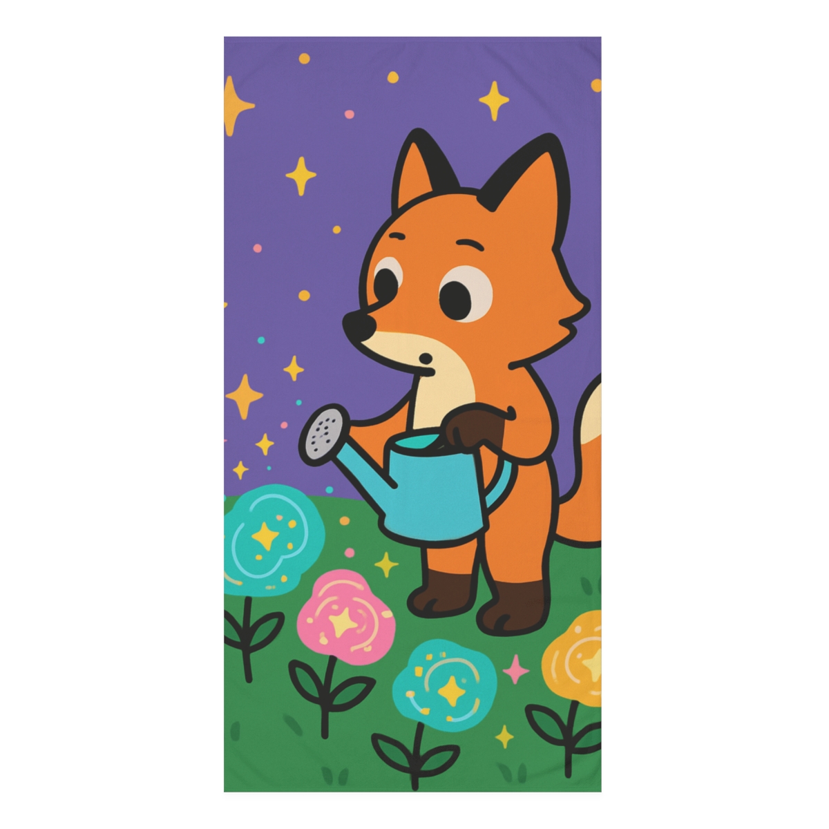 Nebula Garden Fox designer printed towels