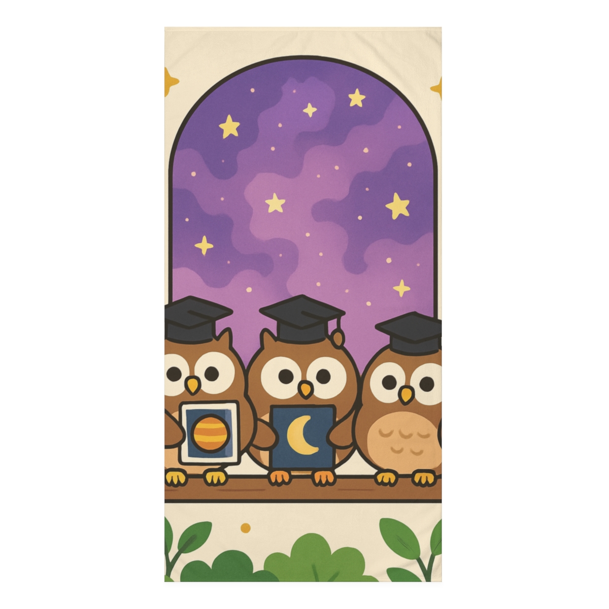 Nebula Garden Owls comfortable face towels