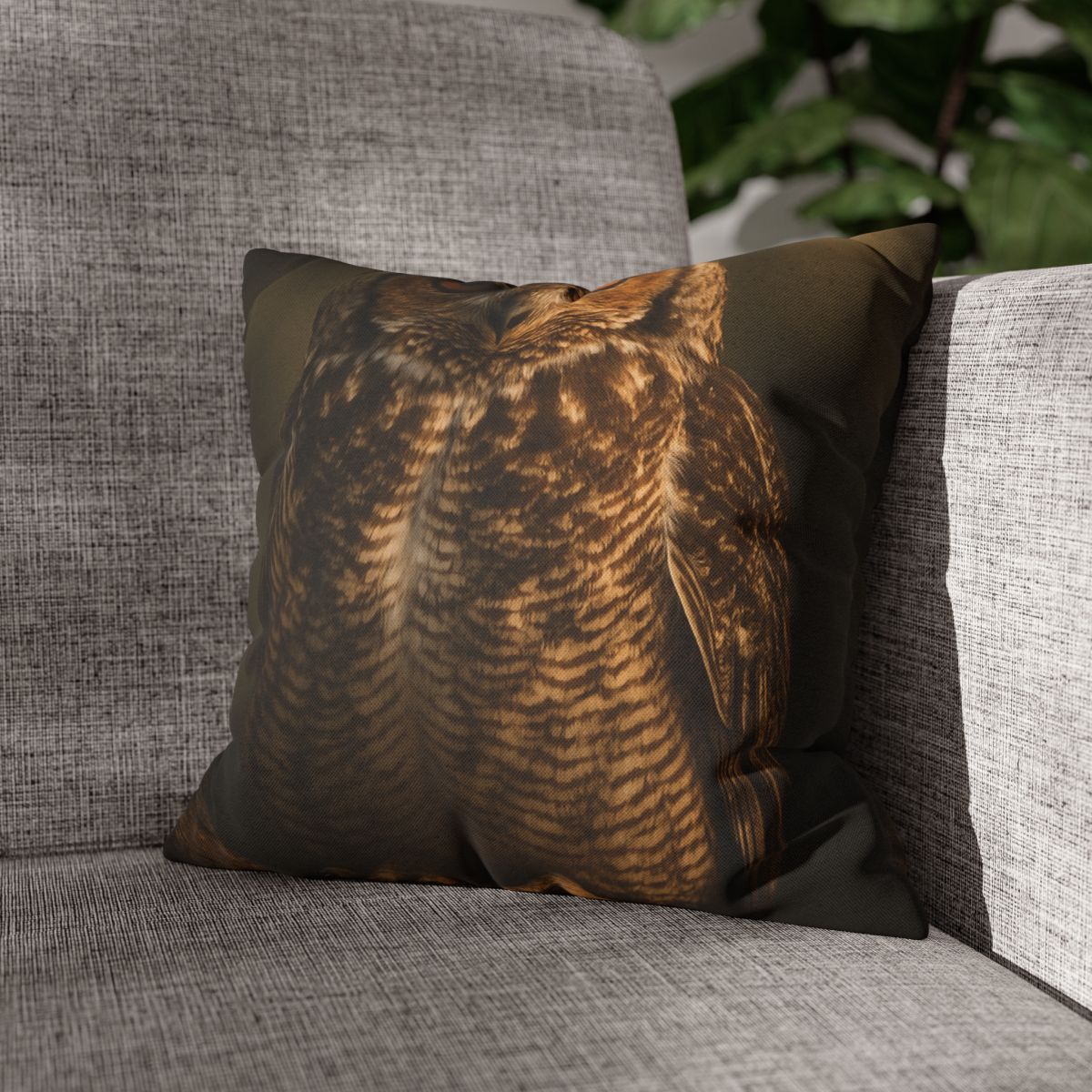 Nebula Gaze Great Horned Owl designer print pillow cases