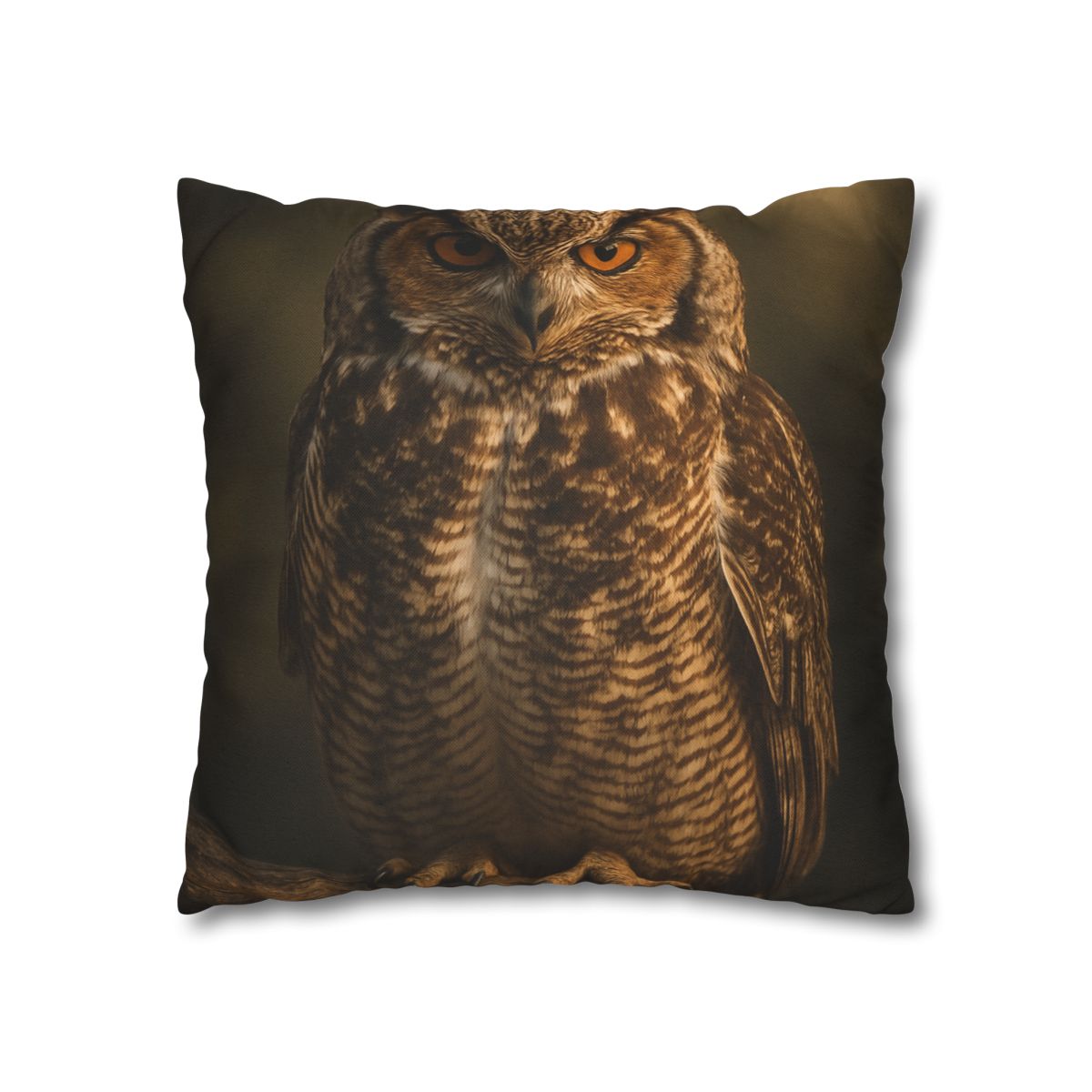 Nebula Gaze Great Horned Owl designer print pillow cases