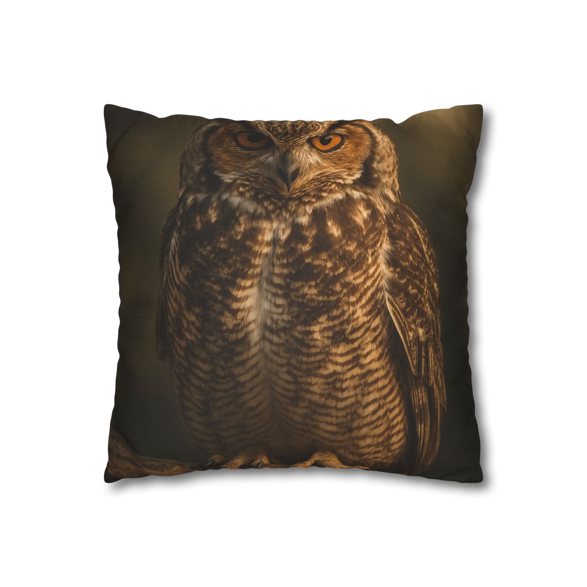 Nebula Gaze Great Horned Owl designer print pillow cases