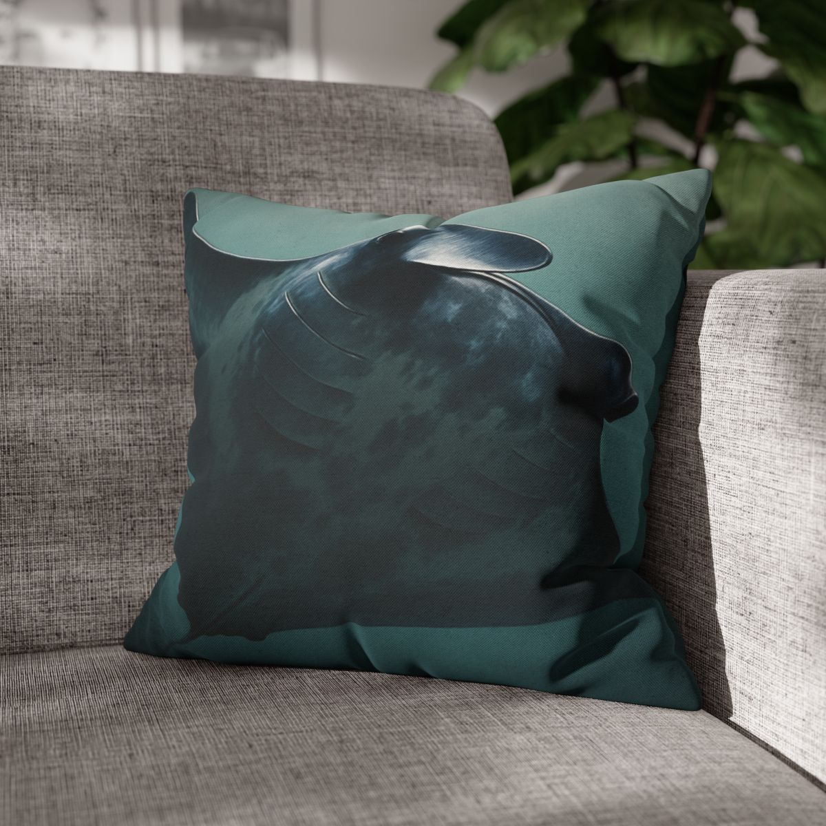 Nebula Glide Giant Manta Ray soft cotton pillow cases