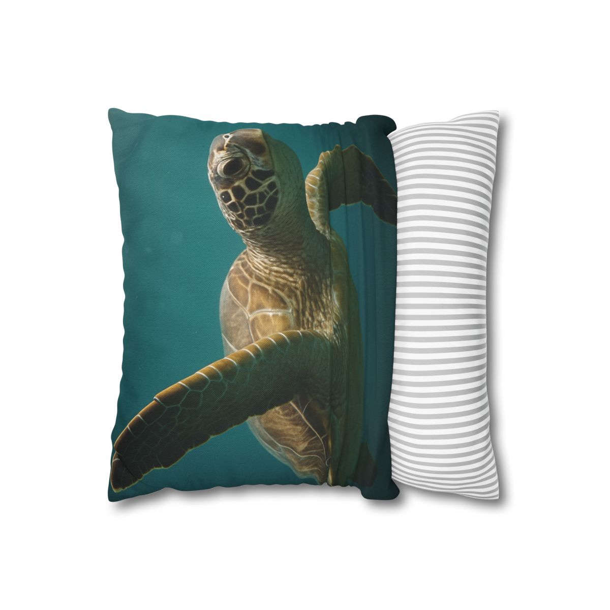 Nebula Glide Green Sea Turtle personalized pillow covers