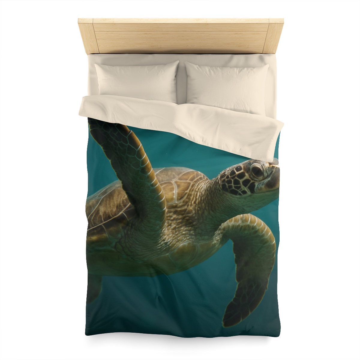 Nebula Glide Green Sea Turtle trendy bedroom duvets