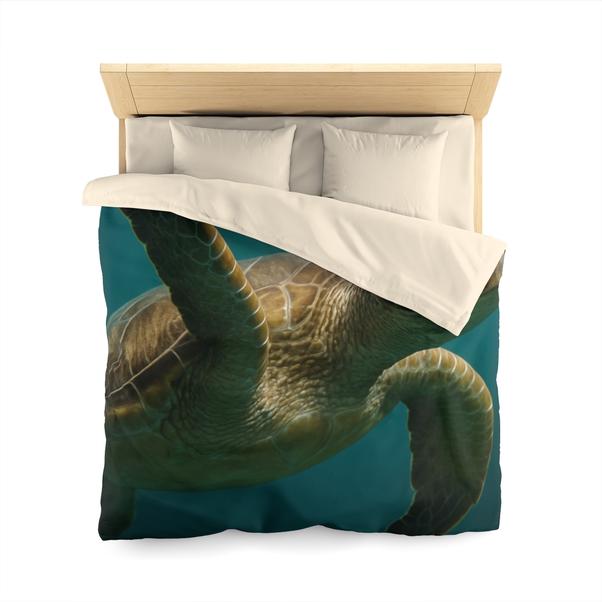 Nebula Glide Green Sea Turtle trendy bedroom duvets