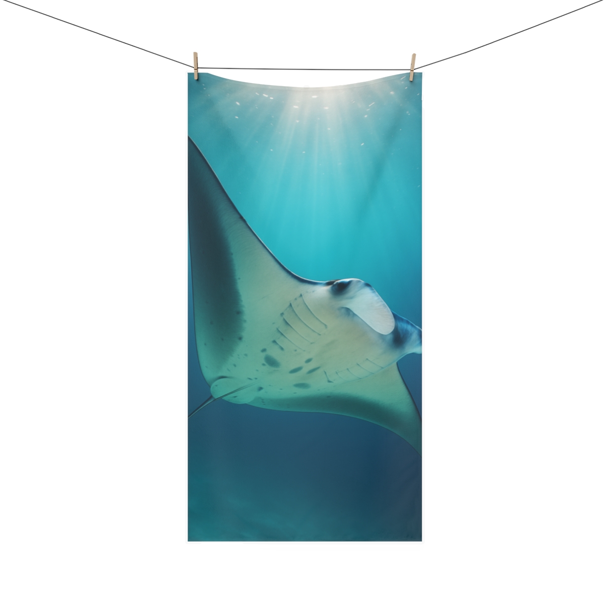 Nebula Glide Manta Ray personalized bath towels