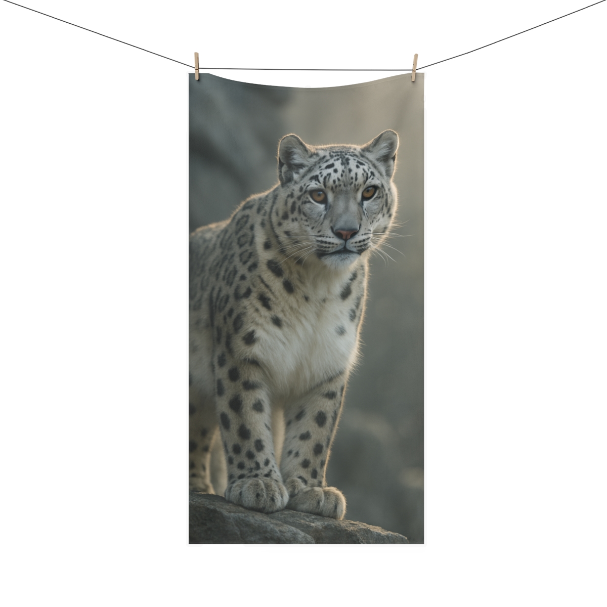 Nebula Hush Snow Leopard decorative home towels
