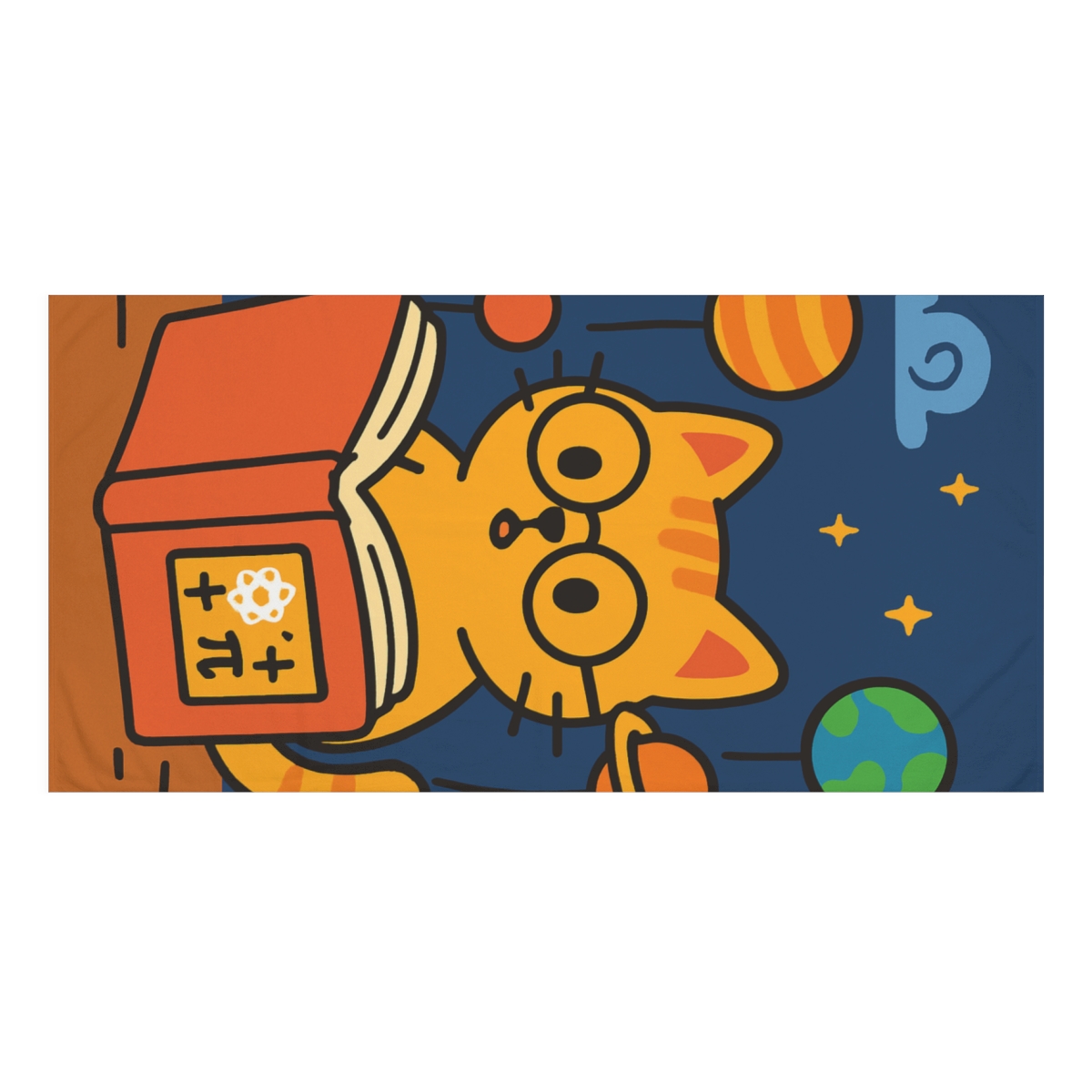 Nebula Library Cat And The Floating Planets comfortable face towels