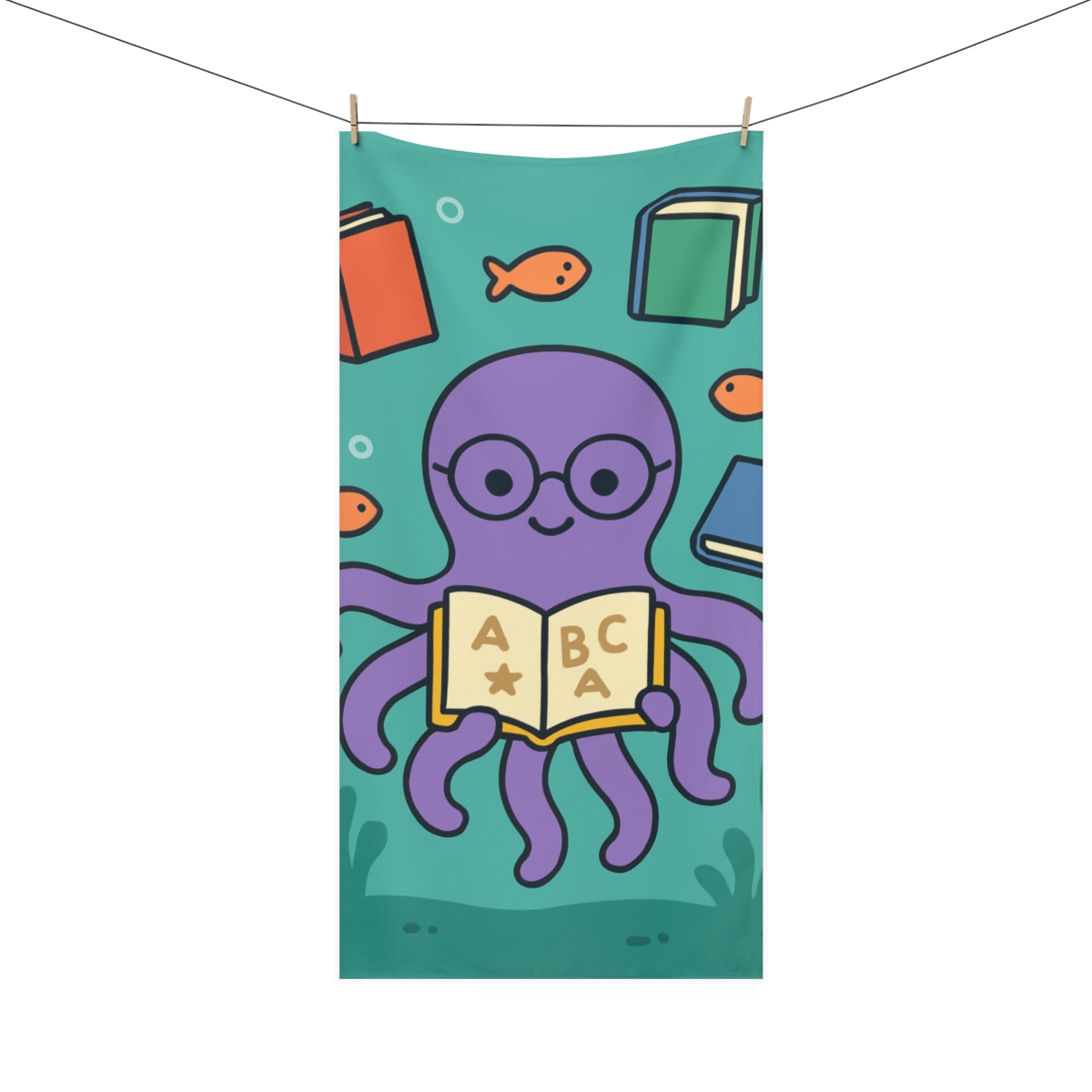 Nebula Library Octopus personalized bath towels
