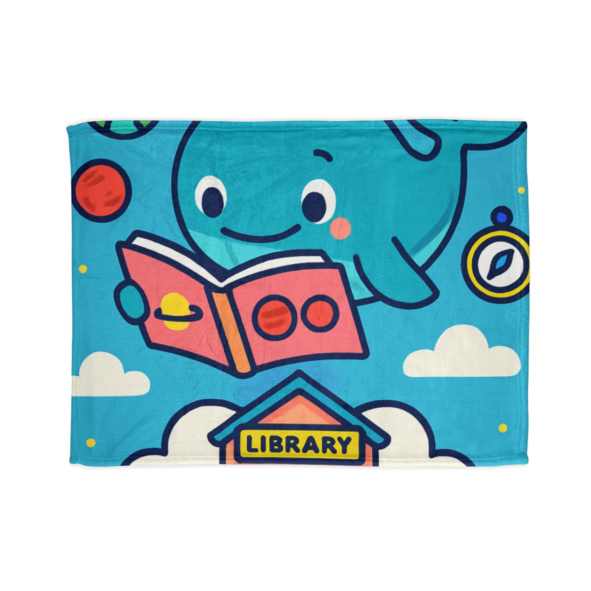 Nebula Library Sky Whale Reading Time unique gift blanketscustom blankets