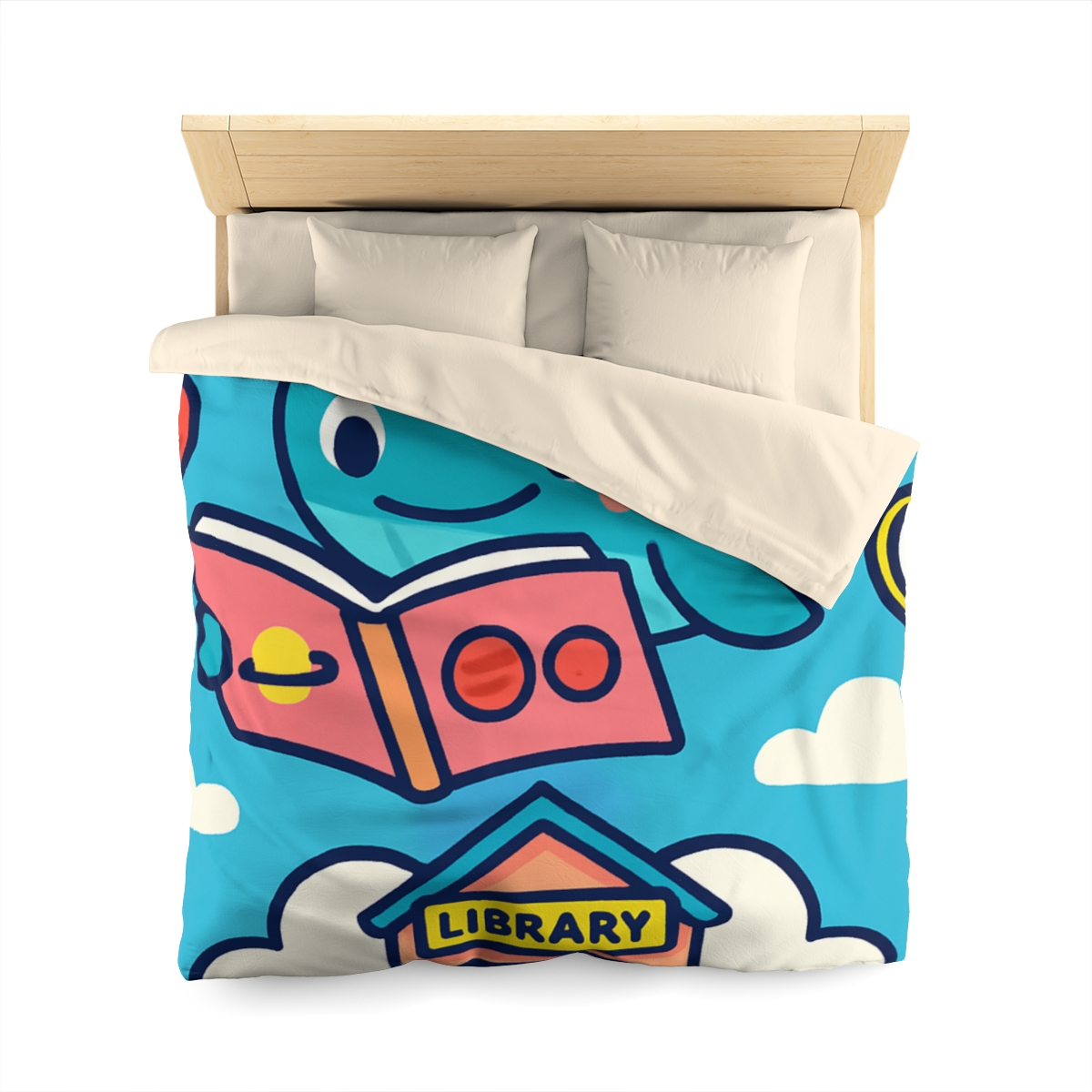 Nebula Library Sky Whale Reading Time unique patterned duvets