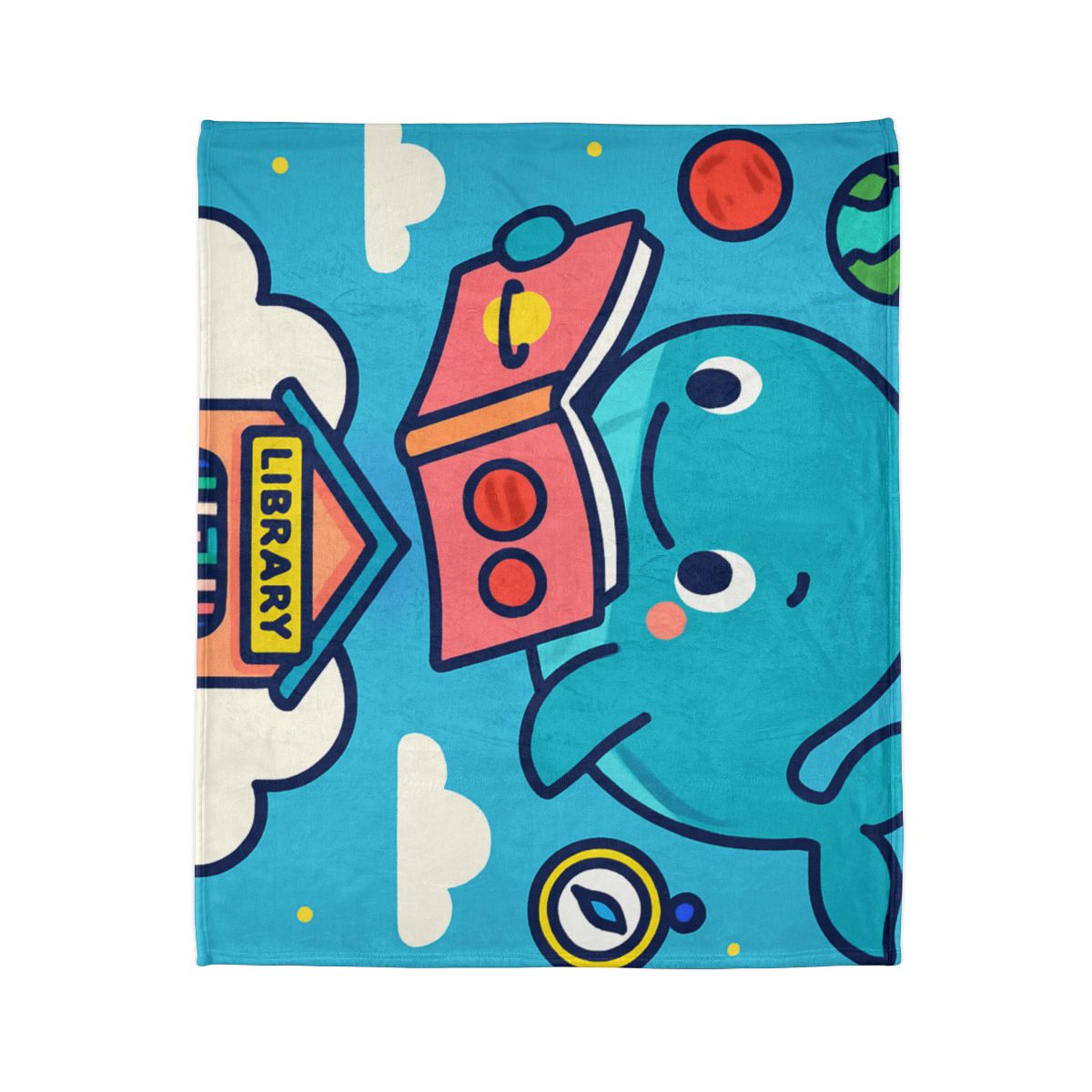 Nebula Library Sky Whale Reading Time unique gift blanketscustom blankets