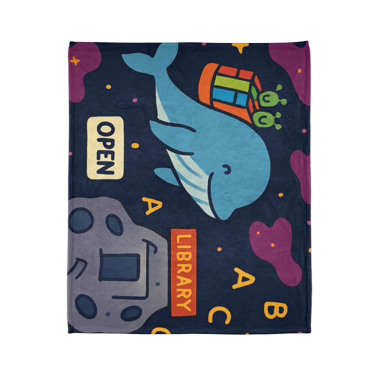 Nebula Library Whale decorative home blankets