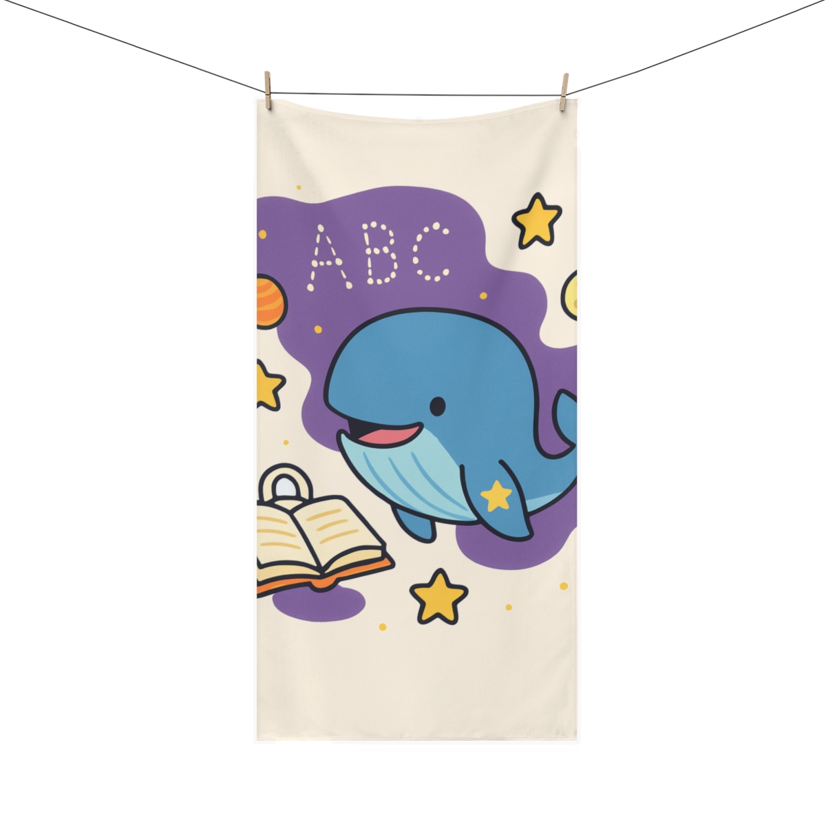 Nebula Library Whale soft cotton towels