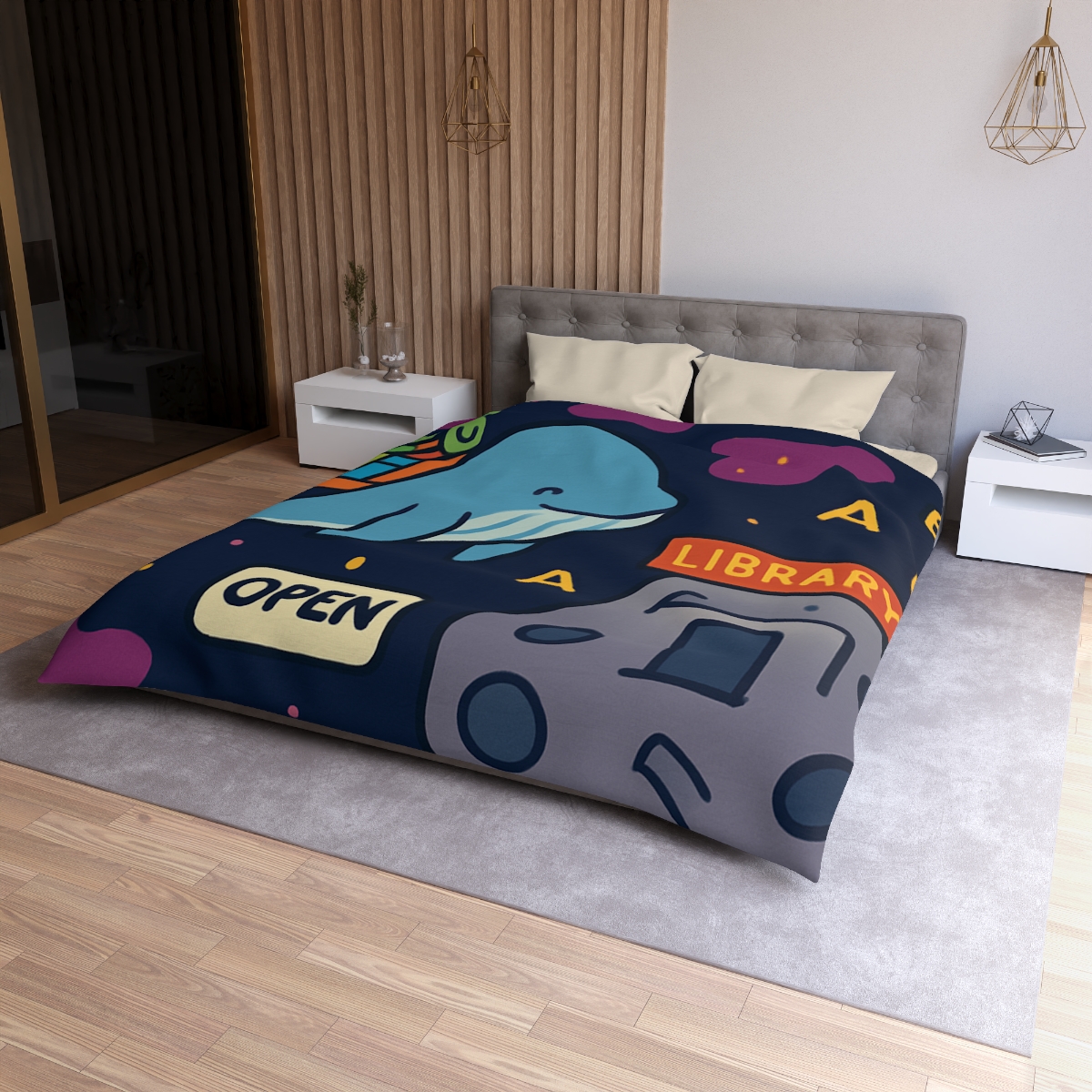 Nebula Library Whale trendy bedroom duvets