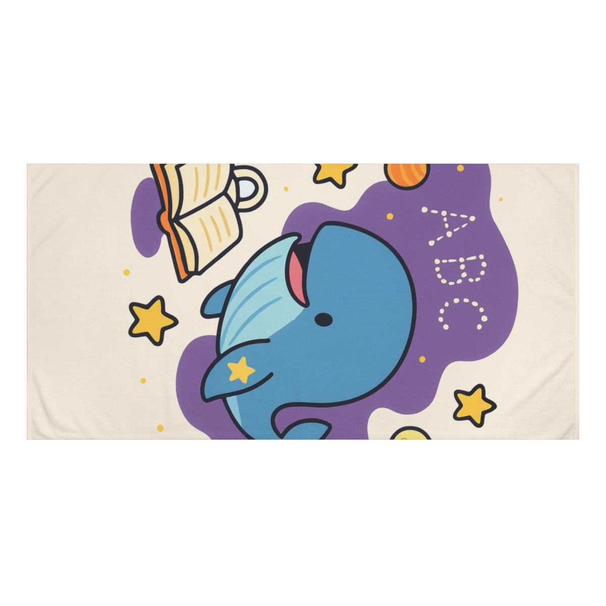 Nebula Library Whale soft cotton towels