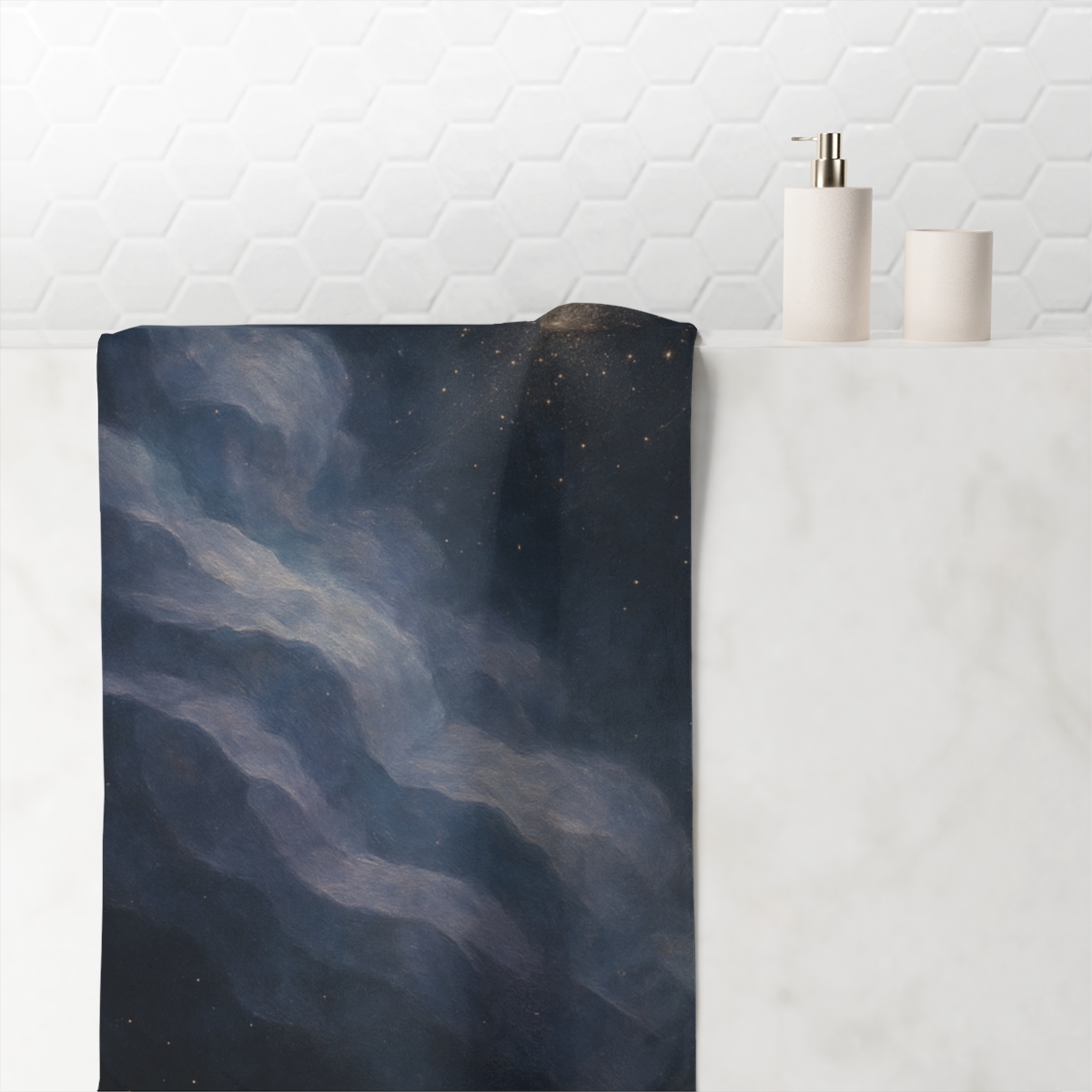 Nebula Orchid Veil custom towels