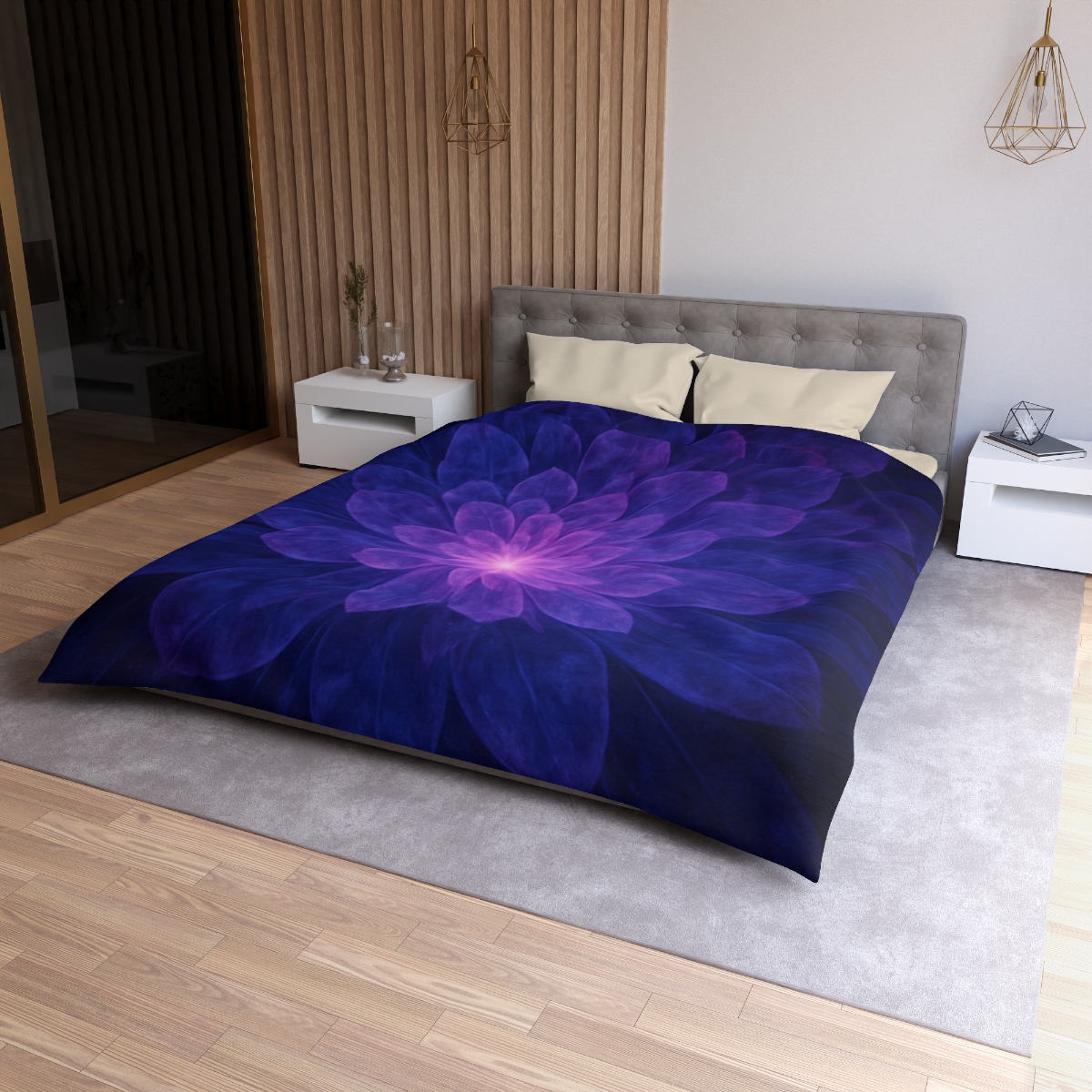 Nebula Petal Radiance designer printed duvets