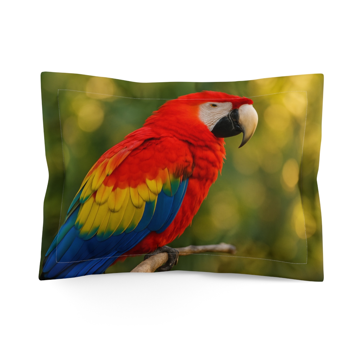 Nebula Plume Scarlet Macaw designer printed pillows